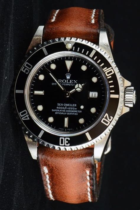 rolex deepsea leather band|rolex sea dweller straps.